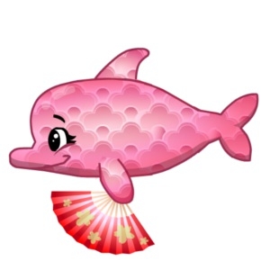 Cute Pink Zen Dolphin